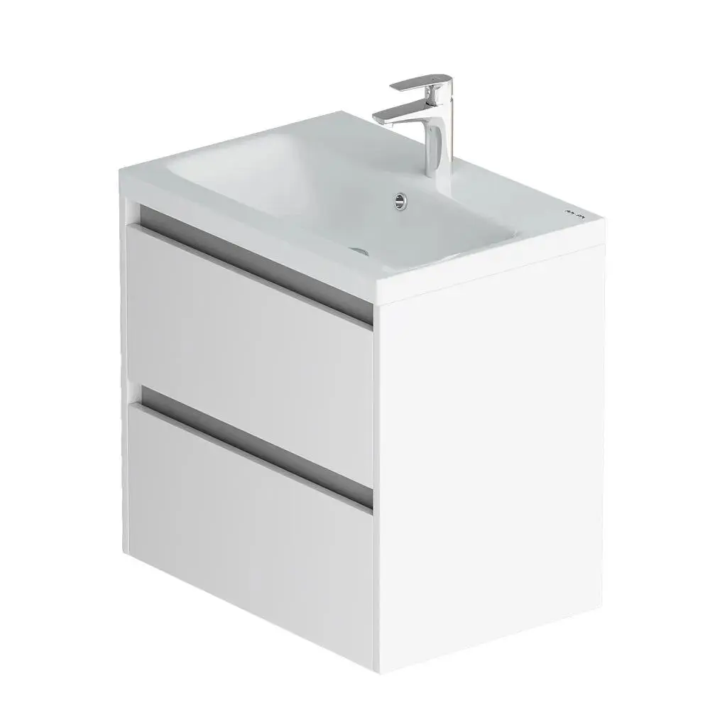 Фото 2 Тумба с раковиной Am.pm M91FHX0602WC060WG-P22 60 см подвесная с донным клапаном цвет белый