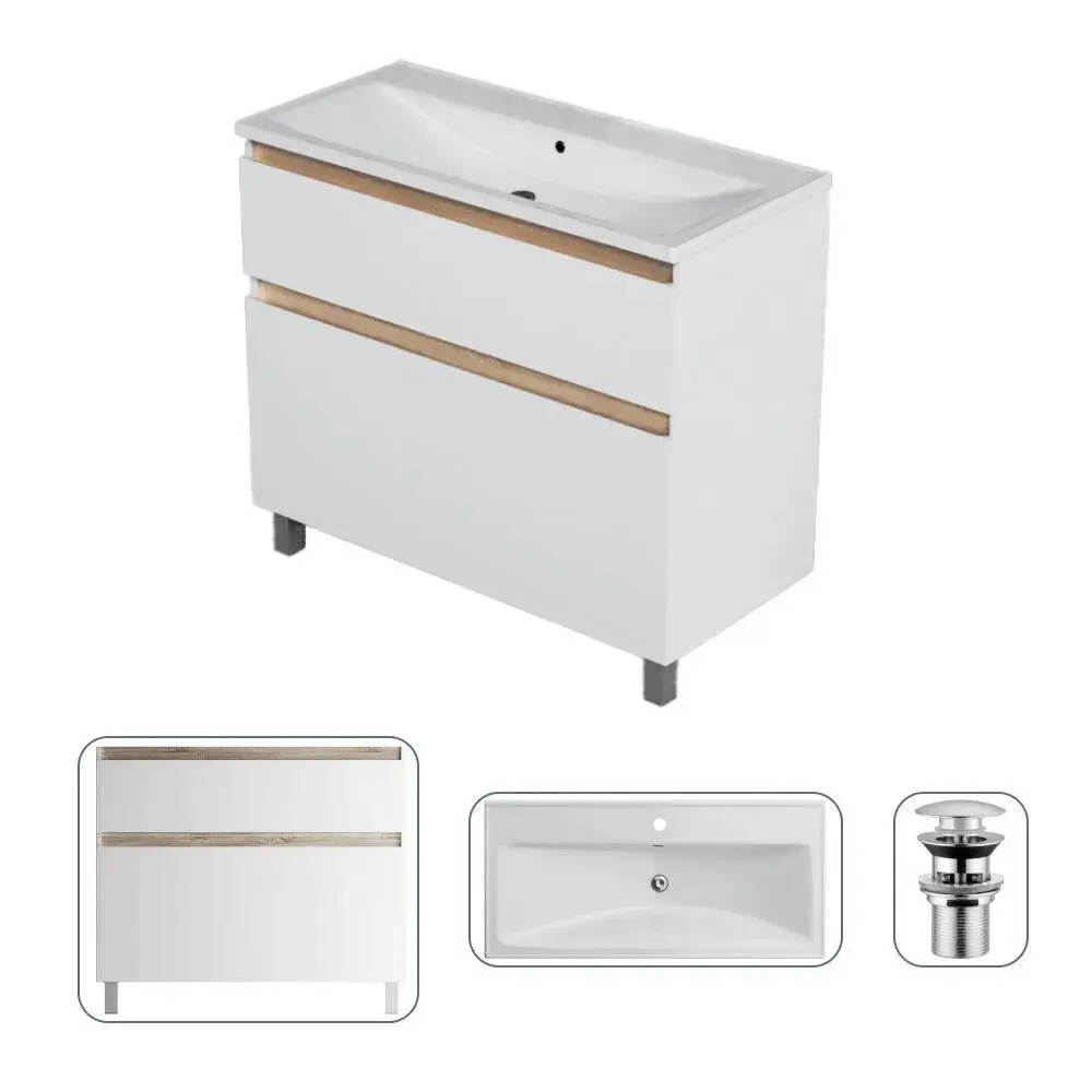 Фото Тумба с раковиной Am.pm M85FSX1002WC100WG-164 X-Joy 100 см напольная с донным клапаном цвет белый Фото Тумба с раковиной Am.pm M85FSX1002WC100WG-164 X-Joy 100 см напольная с донным клапаном цвет белый