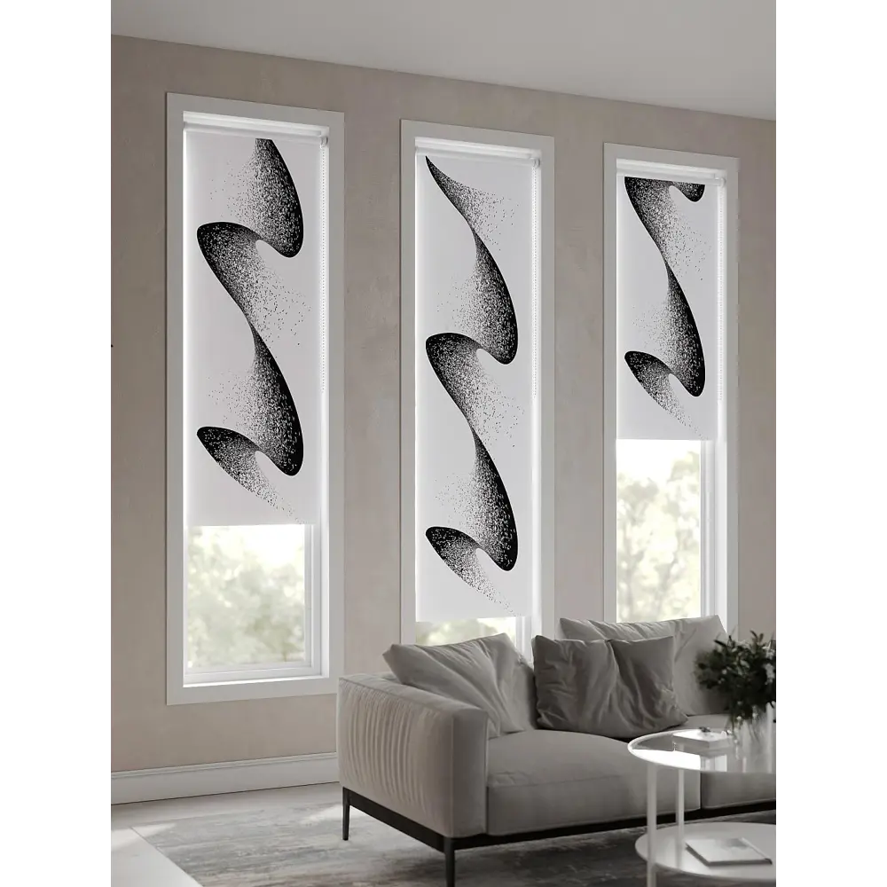 Фото Рулонная штора At Home AT782428047, 47x170 см, цвет белый, серый Фото Рулонная штора At Home AT782428047, 47x170 см, цвет белый, серый