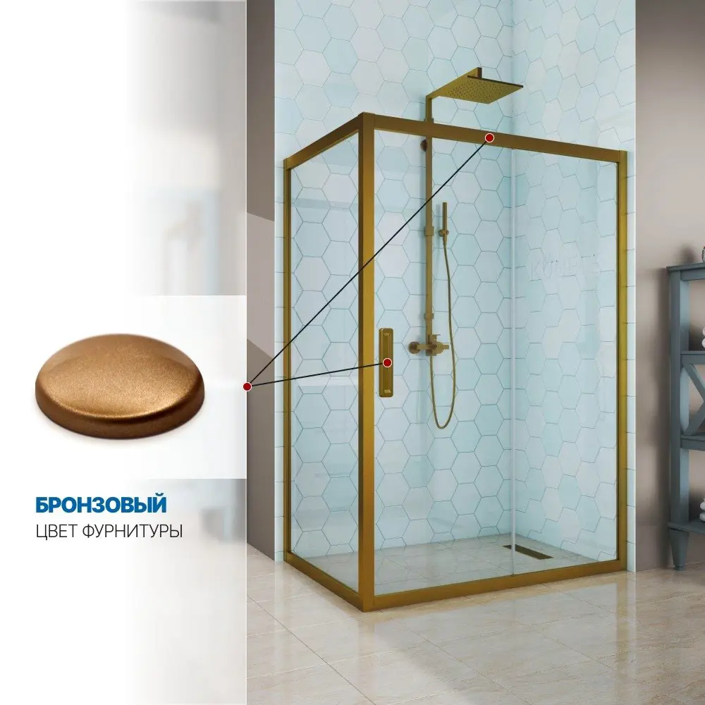 Фото 4 Душевой уголок GUTEWETTER GWMPKB019R 4698032692520, прямоугольный, 95x90x200 см, прозрачное стекло