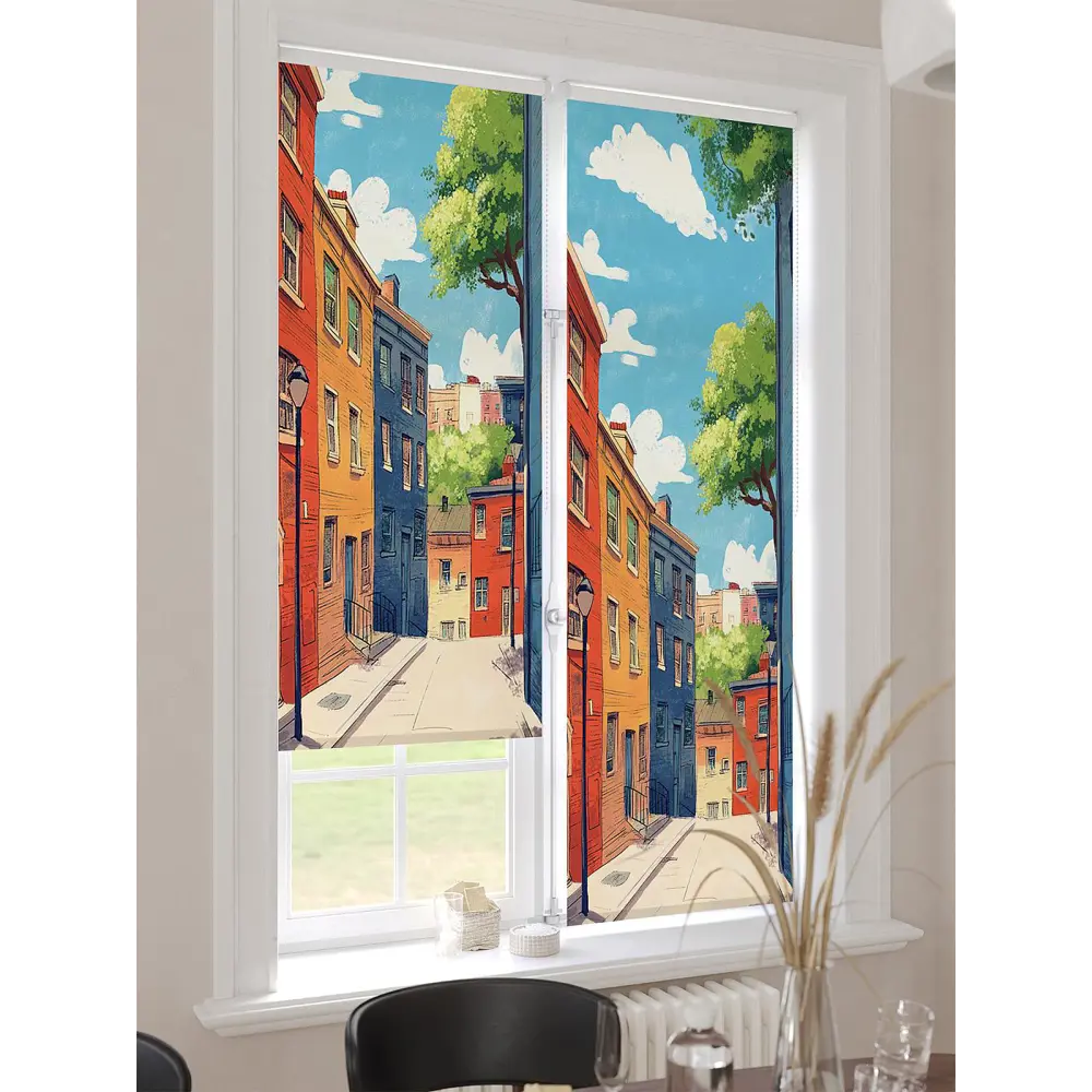 Фото Рулонная штора At home Ранфрик 47x170 см цвет оранжевый, разноцветный, зеленый, синий, бежевый, белый, коричневый, серый Фото Рулонная штора At home Ранфрик 47x170 см цвет оранжевый, разноцветный, зеленый, синий, бежевый, белый, коричневый, серый