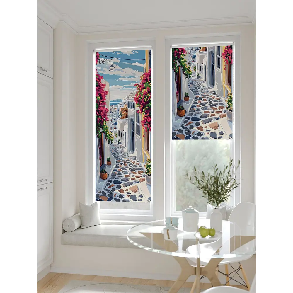 Фото 8 Рулонная штора блэкаут At Home Лертонт AT783455062 62x170 см, цвет белый