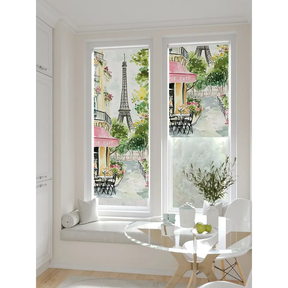 Фото 4 Рулонная штора блэкаут At Home Лертонт AT783459062 62x170 см, цвет белый