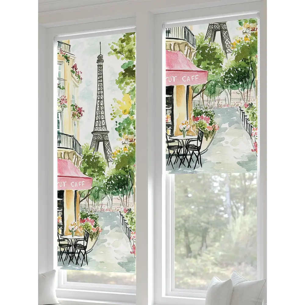 Фото 6 Рулонная штора блэкаут At Home Лертонт AT783459062 62x170 см, цвет белый