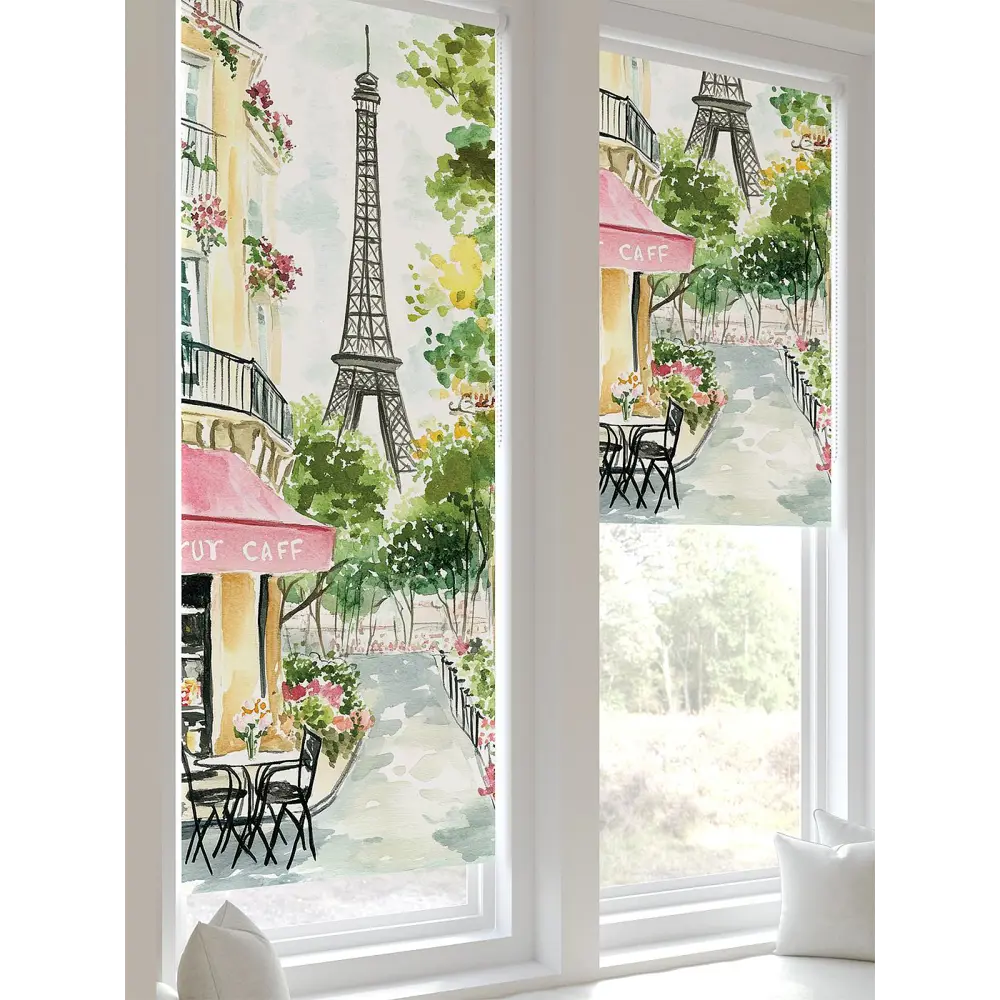 Фото 7 Рулонная штора блэкаут At Home Лертонт AT783459062 62x170 см, цвет белый