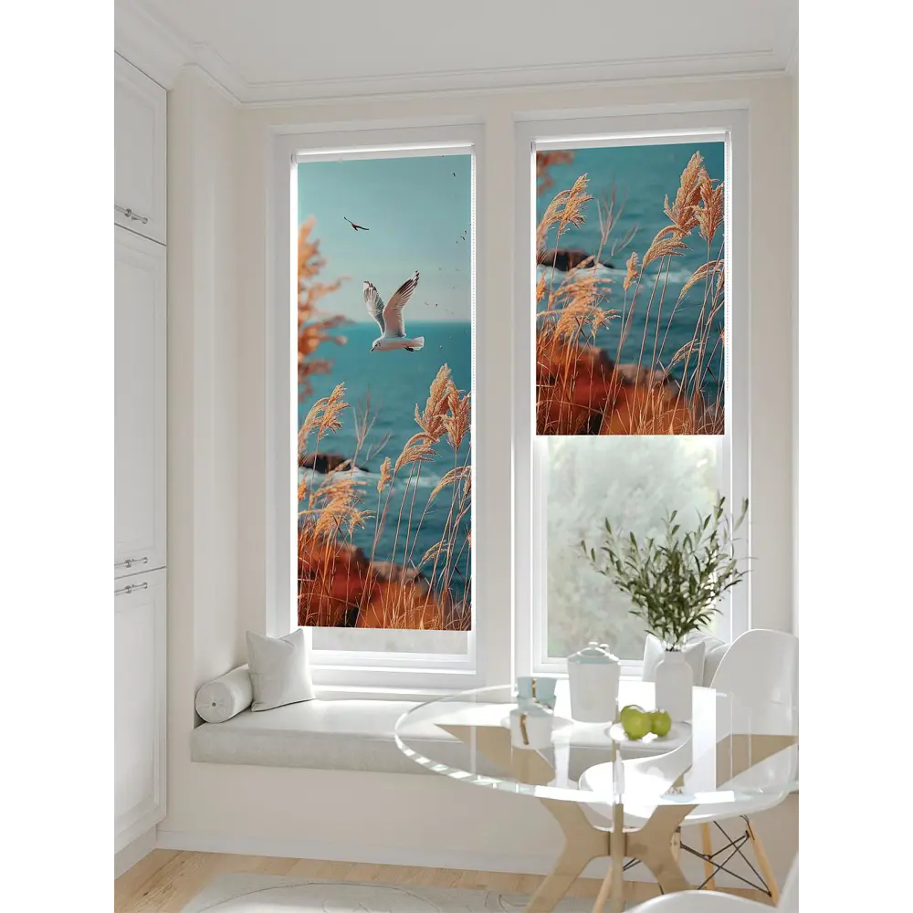 Фото 2 Рулонная штора блэкаут At Home Лертонт AT783488062 62x170 см, цвет белый