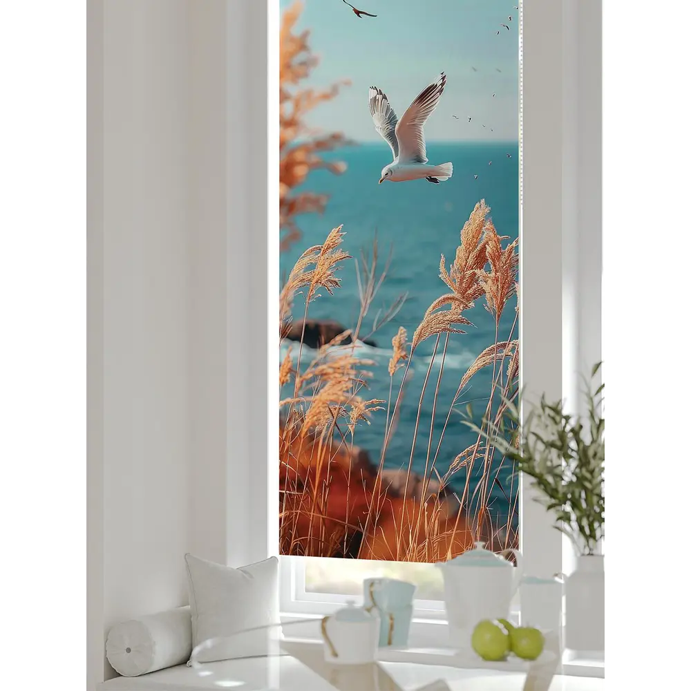 Фото 3 Рулонная штора блэкаут At Home Лертонт AT783488062 62x170 см, цвет белый