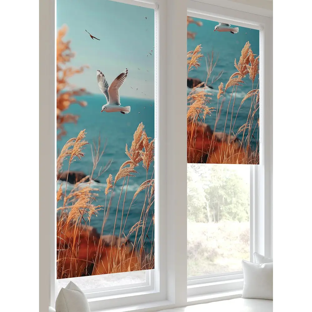 Фото Рулонная штора блэкаут At Home Лертонт AT783488062 62x170 см, цвет белый