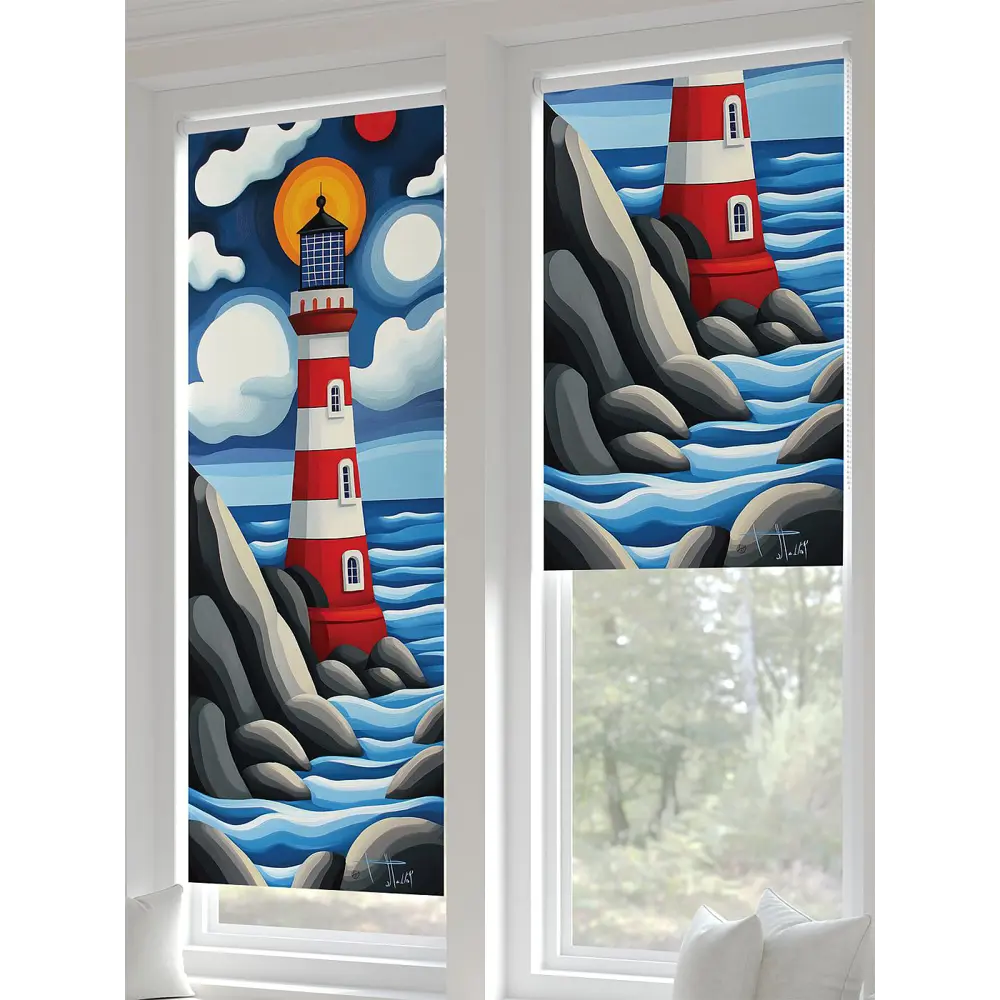 Фото Рулонная штора блэкаут At Home Лертонт AT783495062 62x170 см, цвет белый