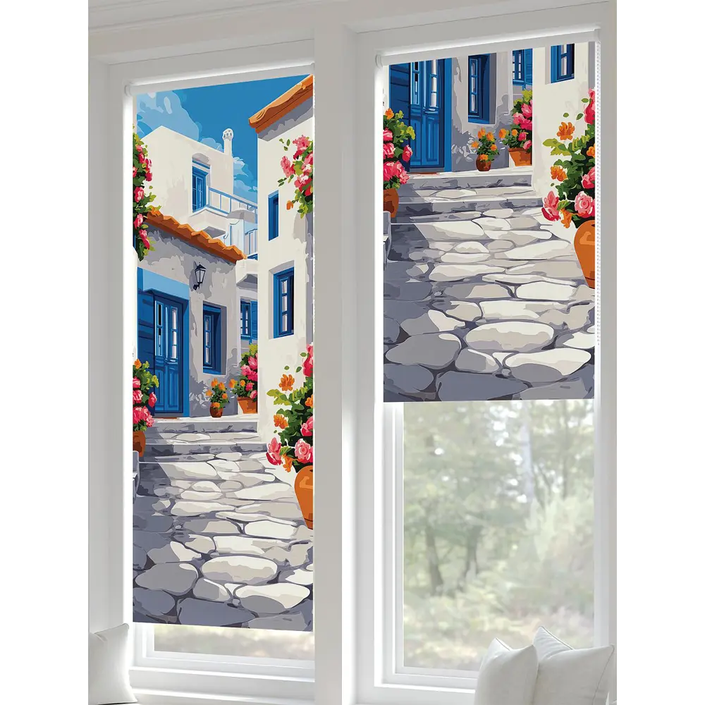 Фото Рулонная штора блэкаут At Home Лертонт AT783497062 62x170 см, цвет белый