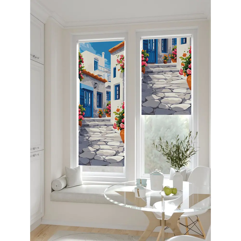 Фото 9 Рулонная штора блэкаут At Home Лертонт AT783497062 62x170 см, цвет белый