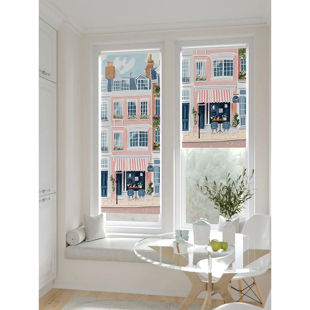 Фото 3 Рулонная штора блэкаут At Home Лертонт AT783514062 62x170 см, цвет белый