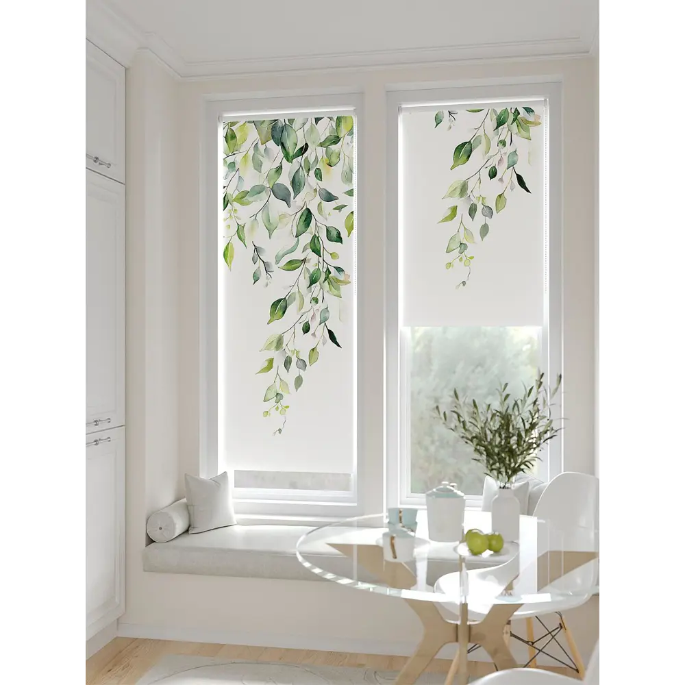 Фото 9 Рулонная штора блэкаут At Home Лертонт AT783547062 62x170 см, цвет белый