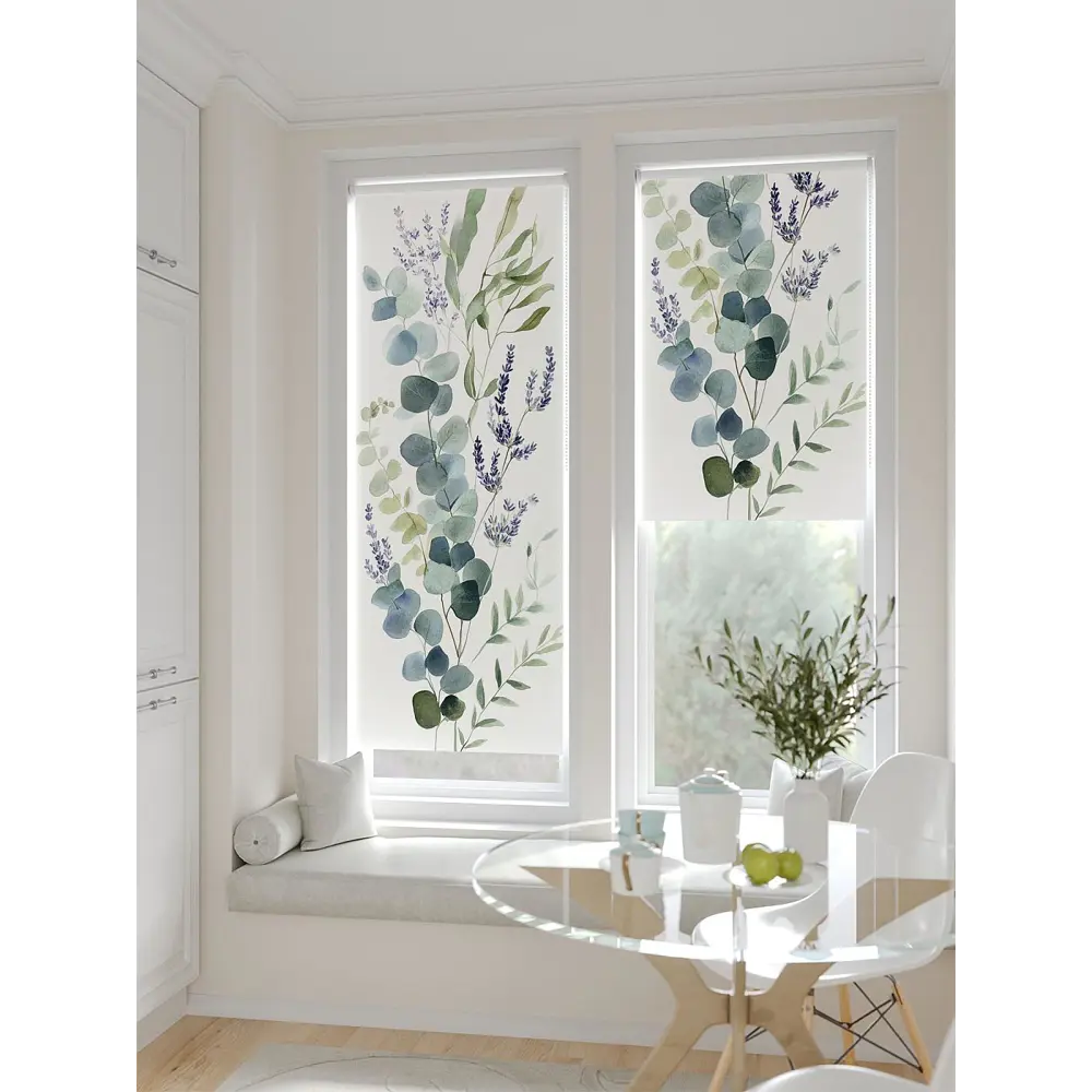 Фото 8 Рулонная штора блэкаут At Home Лертонт AT783550062 62x170 см, цвет белый