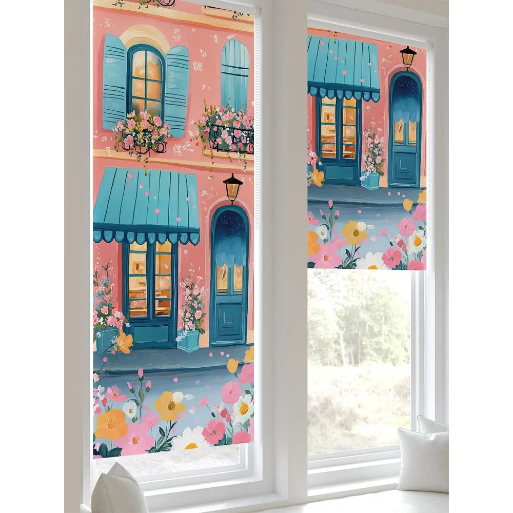 Фото Рулонная штора At home Лирстик 57x170 см цвет розовый, бирюзовый Фото Рулонная штора At home Лирстик 57x170 см цвет розовый, бирюзовый