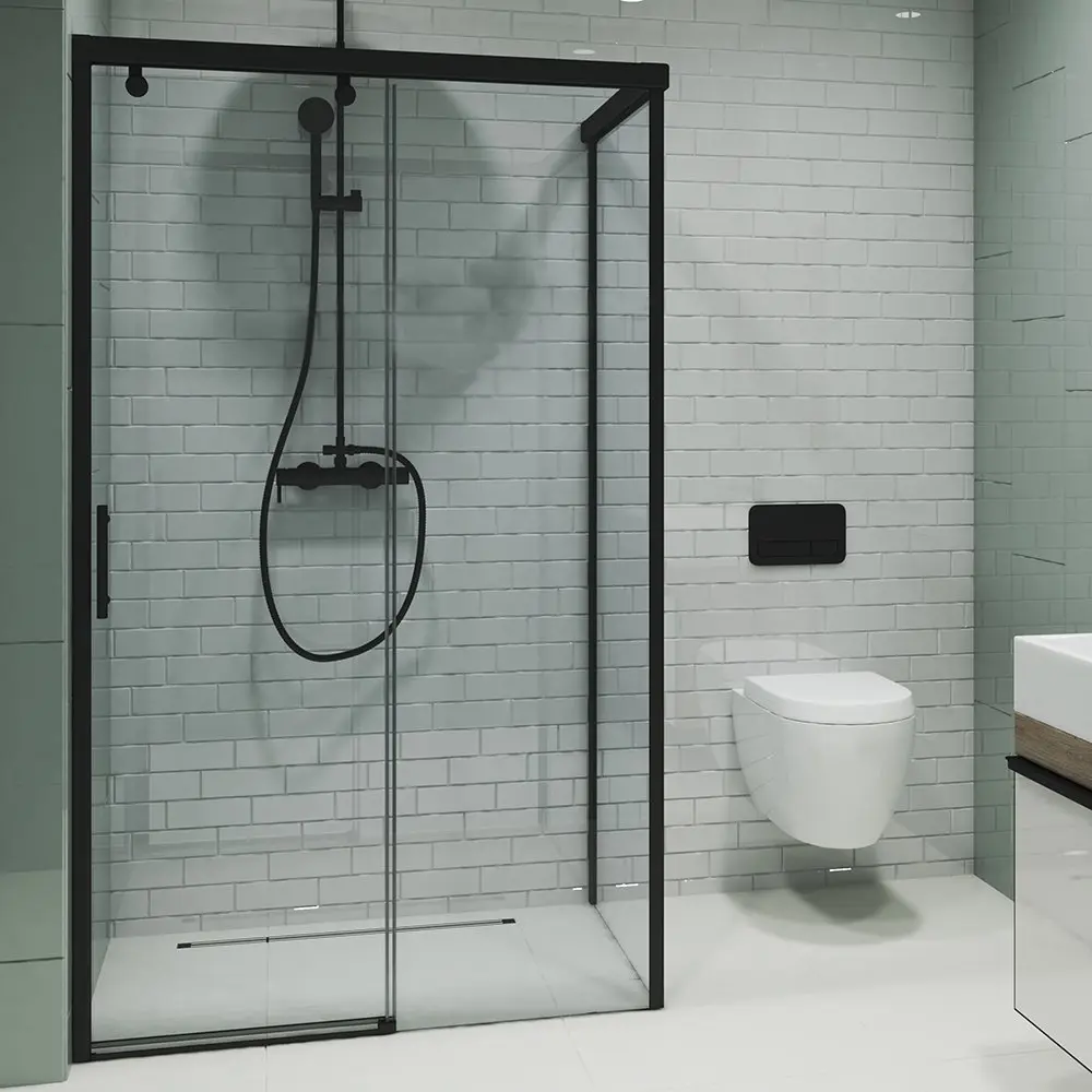 Фото 6 Душевой уголок Gutewetter GWMPSLRC863B 110x145x200 см цвет фурнитуры черный матовый, стекло безцветное закаленное 8/6 мм Фото 6 Душевой уголок Gutewetter GWMPSLRC863B 110x145x200 см цвет фурнитуры черный матовый, стекло безцветное закаленное 8/6 мм