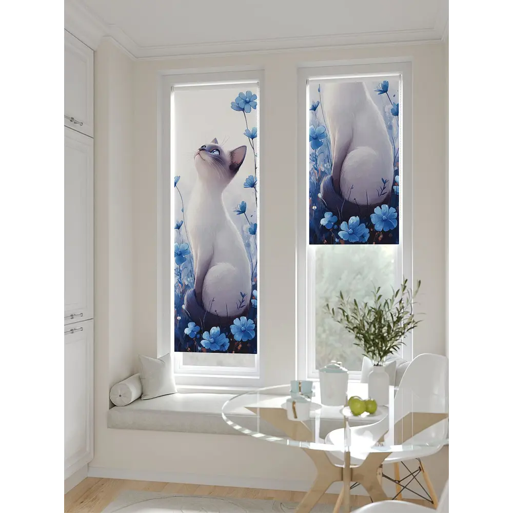 Фото 2 Рулонная штора блэкаут At Home Ланетрикс AT783528052 52x170 см, цвет синий Фото 2 Рулонная штора блэкаут At Home Ланетрикс AT783528052 52x170 см, цвет синий