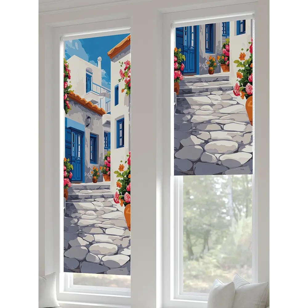 Фото 4 Рулонная штора блэкаут At Home Ланетрикс AT783497052 52x170 см, цвет белый