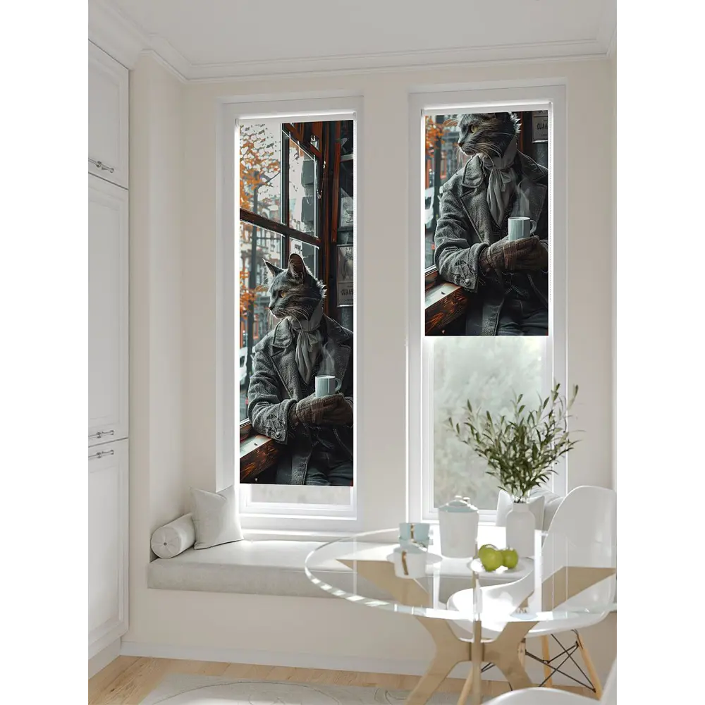 Фото 2 Рулонная штора блэкаут At Home Ланетрикс AT783519052 52x170 см, цвет белый