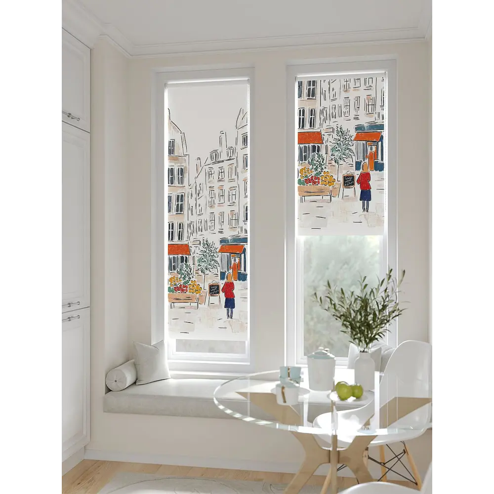 Фото 4 Рулонная штора блэкаут At Home Анзара AT783452047 47x170 см, цвет бежевый