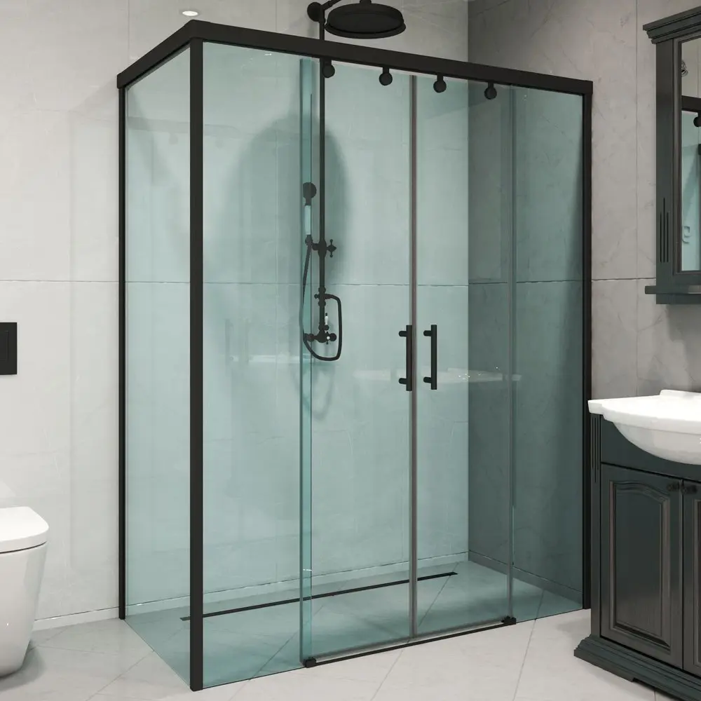 Фото 6 Душевой уголок Gutewetter GWMPSLRC865 85x125x200 см цвет фурнитуры черный матовый, стекло безцветное закаленное 8/6 мм Фото 6 Душевой уголок Gutewetter GWMPSLRC865 85x125x200 см цвет фурнитуры черный матовый, стекло безцветное закаленное 8/6 мм