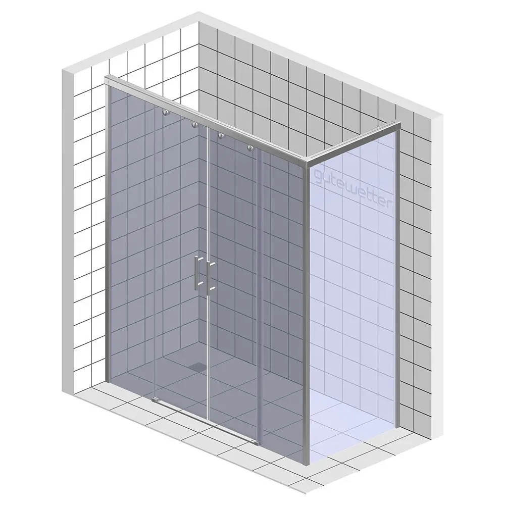 Фото 7 Душевой уголок Gutewetter GWMPSLRC865 90x150x200 см цвет фурнитуры черный матовый, стекло безцветное закаленное 8/6 мм Фото 7 Душевой уголок Gutewetter GWMPSLRC865 90x150x200 см цвет фурнитуры черный матовый, стекло безцветное закаленное 8/6 мм