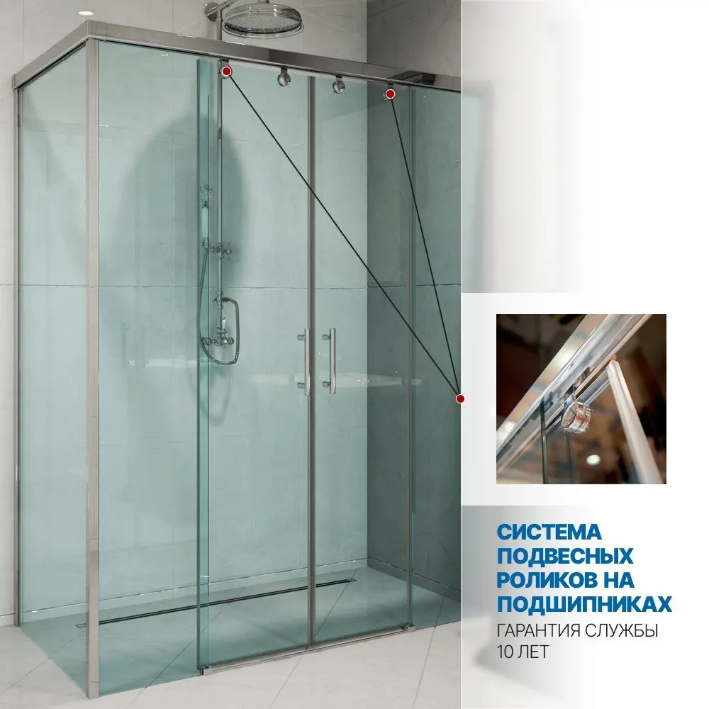 Фото 3 Душевой уголок Gutewetter GWMPSLRC865 90x155x200 см цвет фурнитуры хром блестящий, стекло безцветное закаленное 8/6 мм Фото 3 Душевой уголок Gutewetter GWMPSLRC865 90x155x200 см цвет фурнитуры хром блестящий, стекло безцветное закаленное 8/6 мм