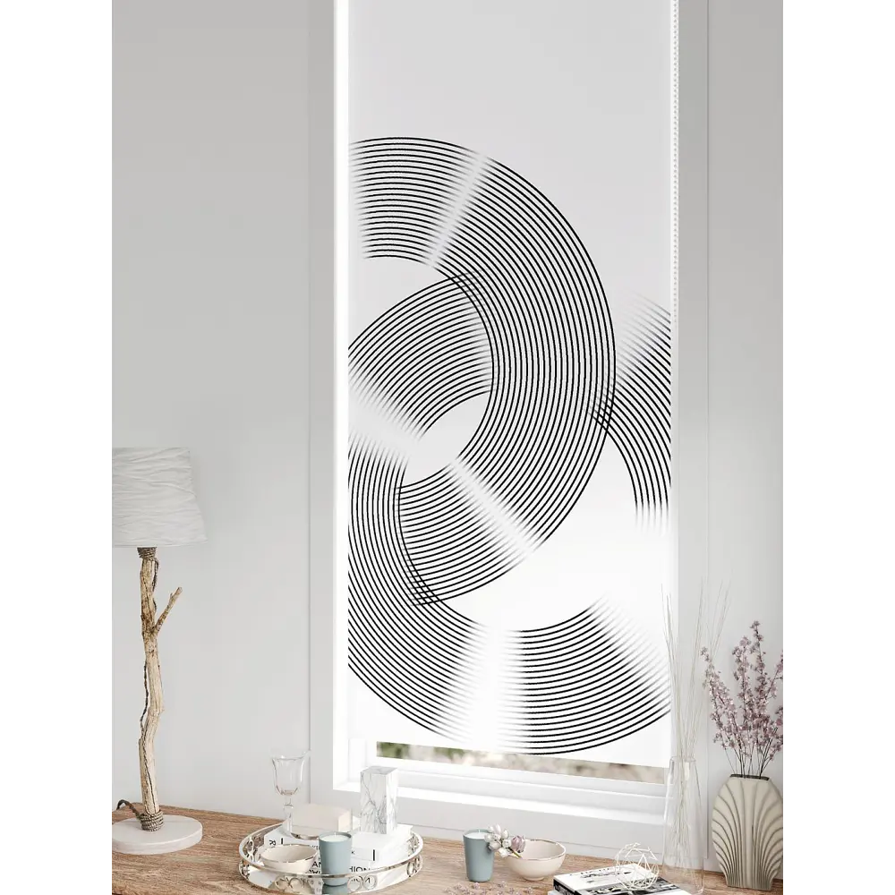 Фото 5 Рулонная штора блэкаут At Home Лертонт AT783427062 62x170 см, цвет белый