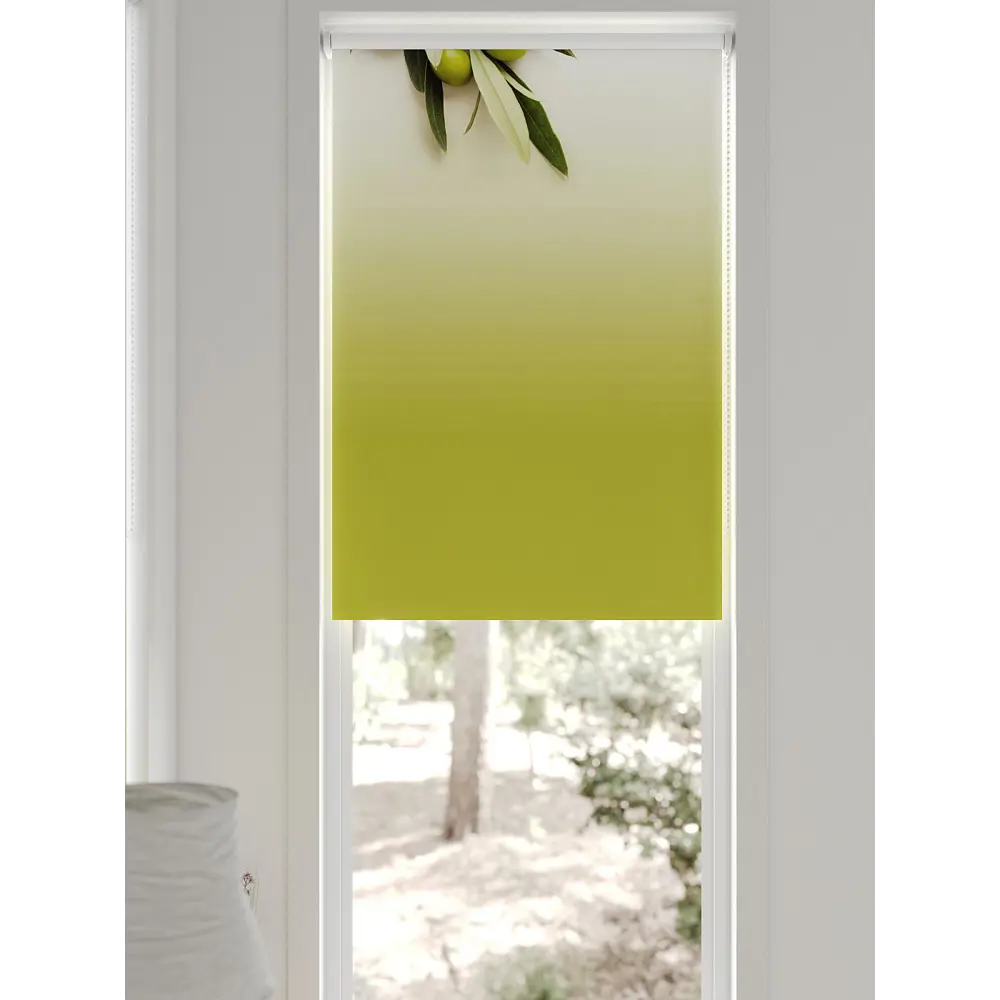 Фото 9 Рулонная штора блэкаут At Home AT783307062, 62x170 см, цвет белый, зеленый