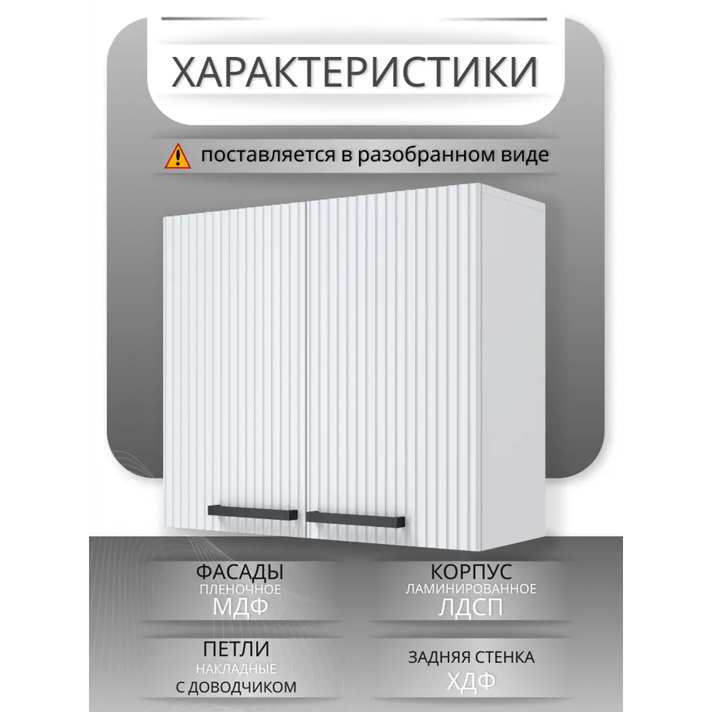 Фото 5 Навесной шкаф Storys 80x68x28 см ЛДСП цвет белый Фото 5 Навесной шкаф Storys 80x68x28 см ЛДСП цвет белый