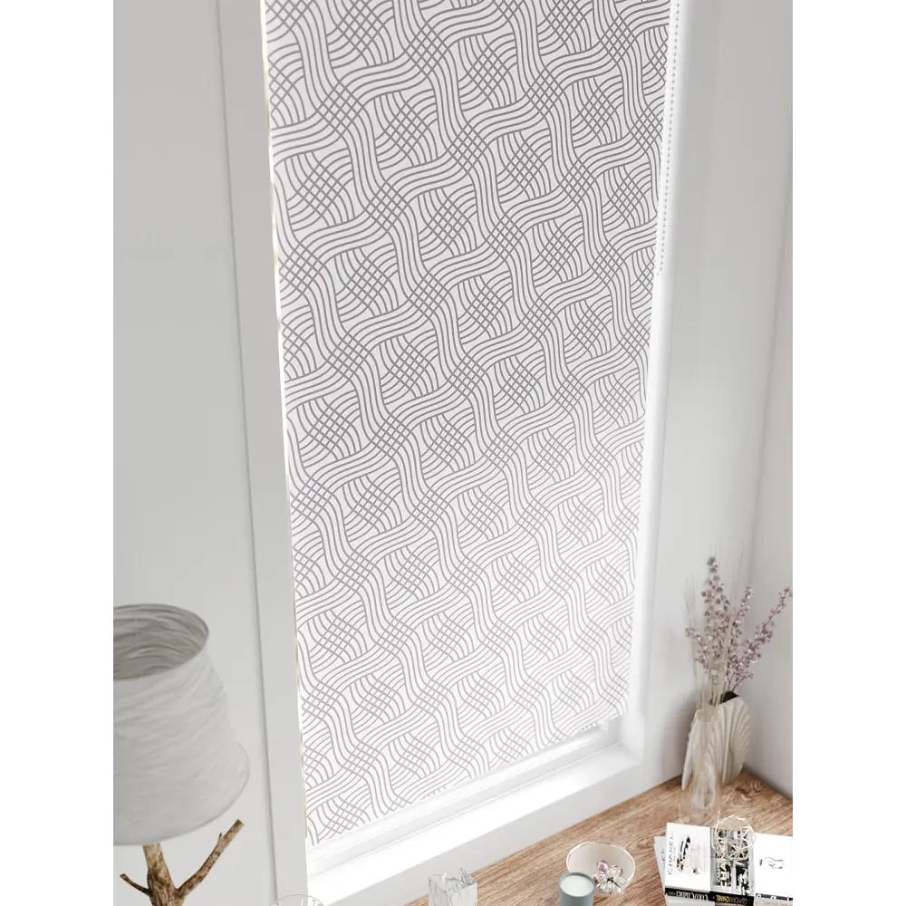 Фото 8 Рулонная штора блэкаут At Home Лертонт AT783398062 62x170 см, цвет белый