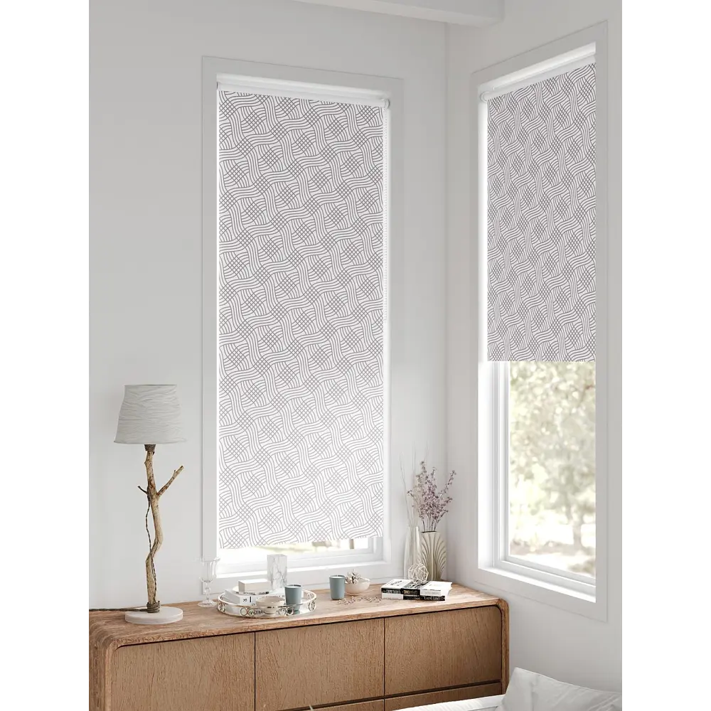 Фото 6 Рулонная штора блэкаут At Home Лертонт AT783398062 62x170 см, цвет белый