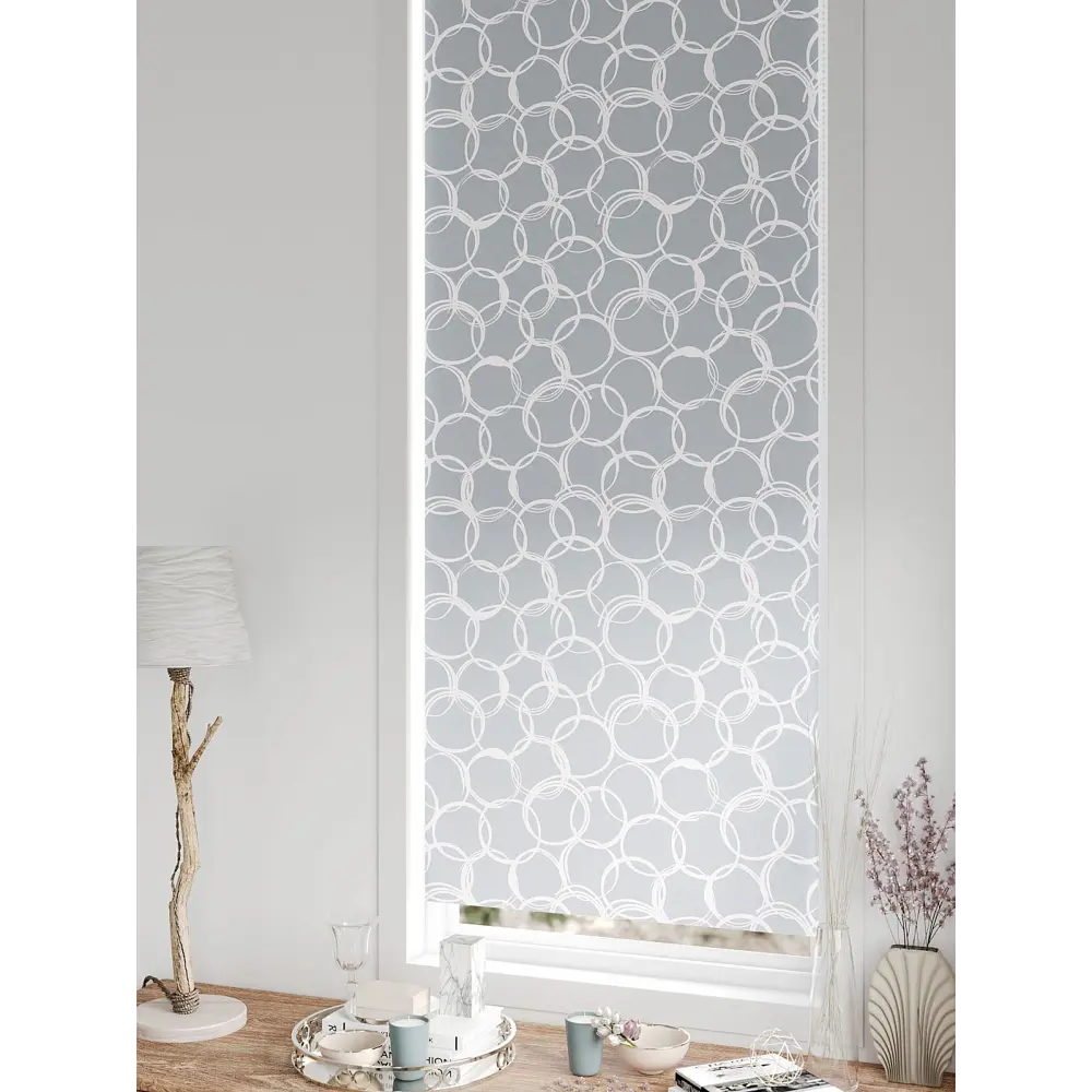 Фото 5 Рулонная штора блэкаут At Home AT783408062, 62x170 см, цвет белый, серый Фото 5 Рулонная штора блэкаут At Home AT783408062, 62x170 см, цвет белый, серый