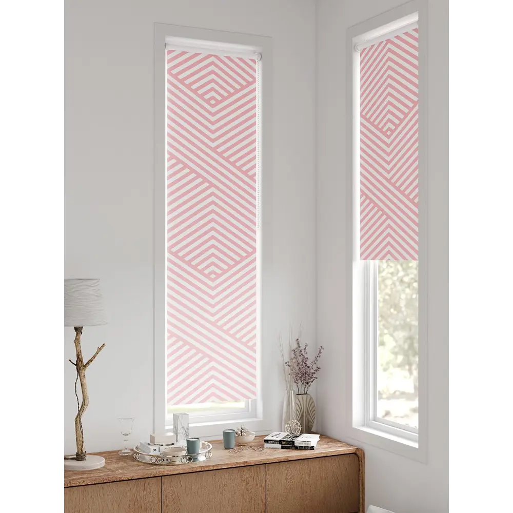 Фото 4 Рулонная штора блэкаут At Home AT783397052, 52x170 см, цвет белый, розовый