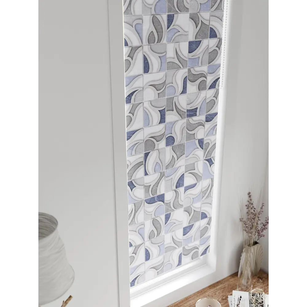 Фото 8 Рулонная штора блэкаут At Home AT783380047, 47x170 см, цвет белый, синий