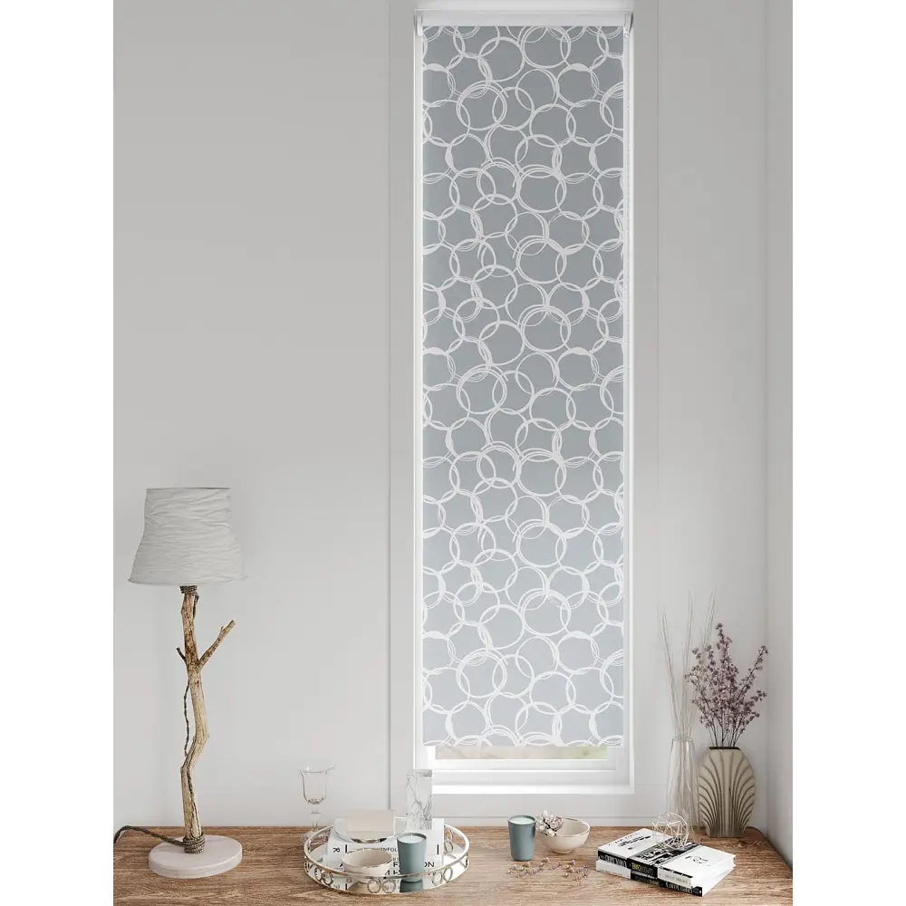 Фото 5 Рулонная штора блэкаут At Home AT783408047, 47x170 см, цвет белый, серый Фото 5 Рулонная штора блэкаут At Home AT783408047, 47x170 см, цвет белый, серый