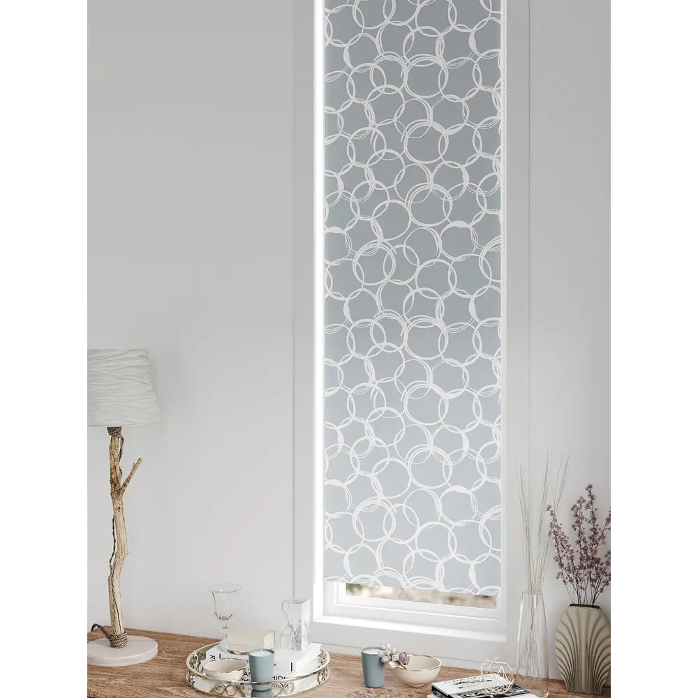 Фото 4 Рулонная штора блэкаут At Home AT783408047, 47x170 см, цвет белый, серый Фото 4 Рулонная штора блэкаут At Home AT783408047, 47x170 см, цвет белый, серый