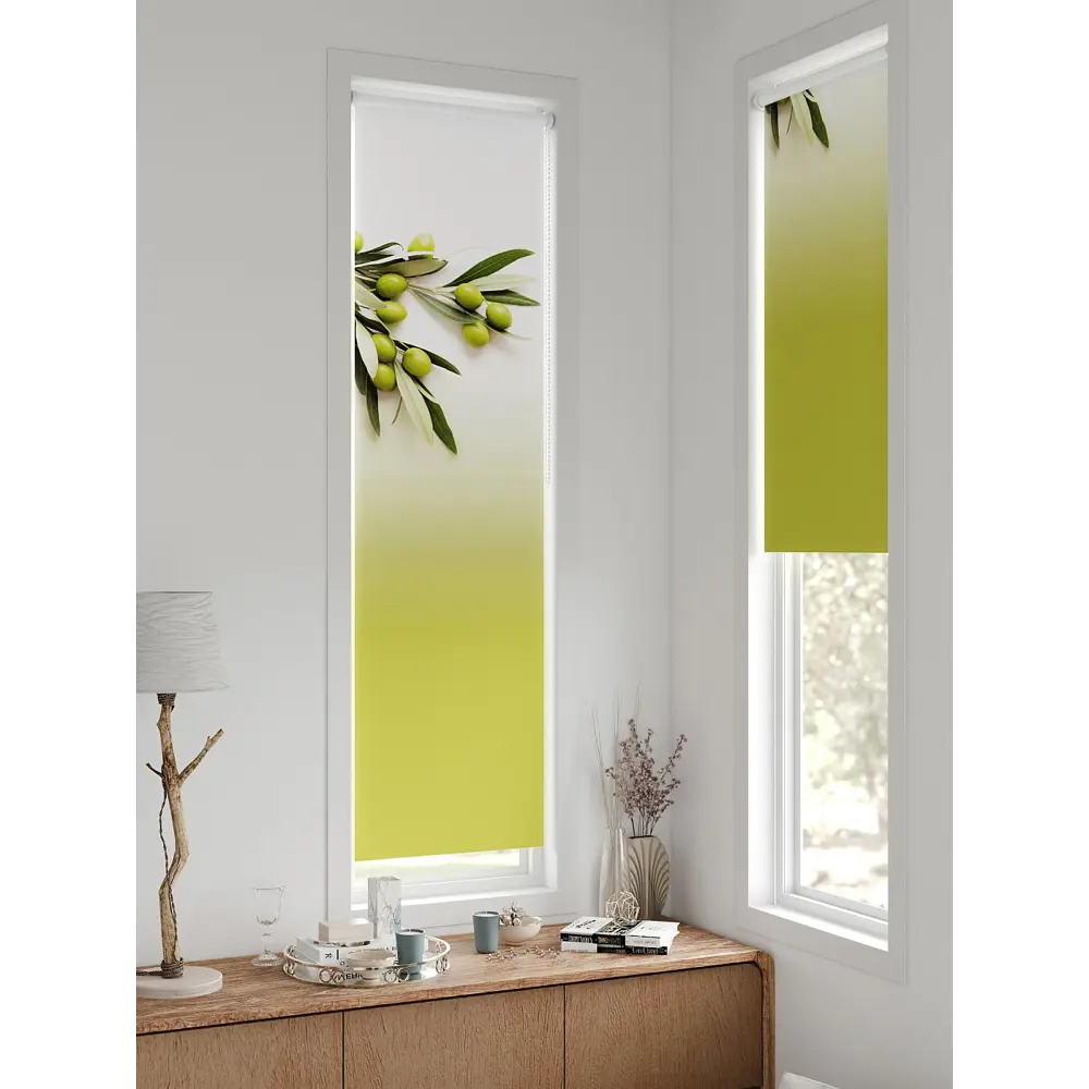 Фото 3 Рулонная штора блэкаут At Home AT783307047, 47x170 см, цвет белый, зеленый Фото 3 Рулонная штора блэкаут At Home AT783307047, 47x170 см, цвет белый, зеленый