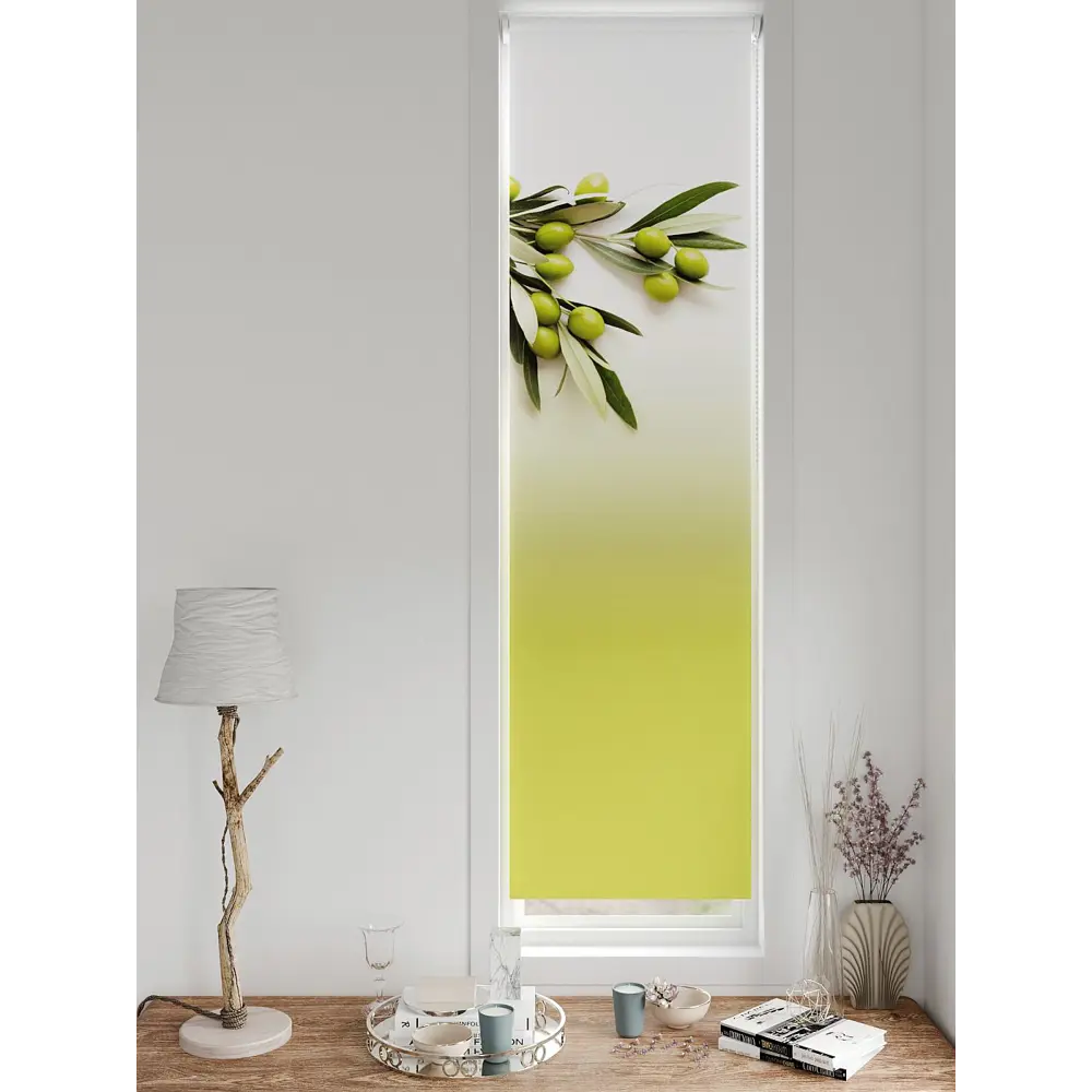 Фото 2 Рулонная штора блэкаут At Home AT783307047, 47x170 см, цвет белый, зеленый Фото 2 Рулонная штора блэкаут At Home AT783307047, 47x170 см, цвет белый, зеленый