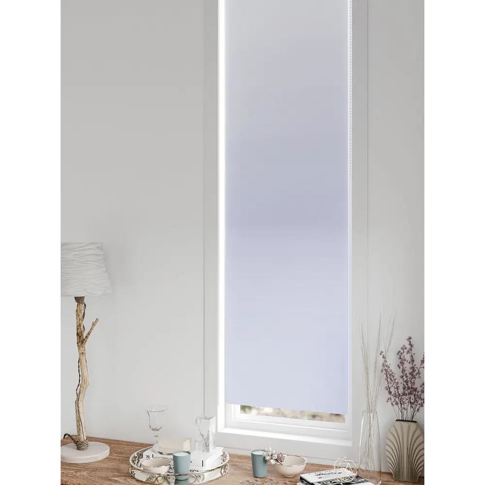 Фото 3 Рулонная штора блэкаут At Home AT783336047, 47x170 см, цвет белый, сиреневый Фото 3 Рулонная штора блэкаут At Home AT783336047, 47x170 см, цвет белый, сиреневый