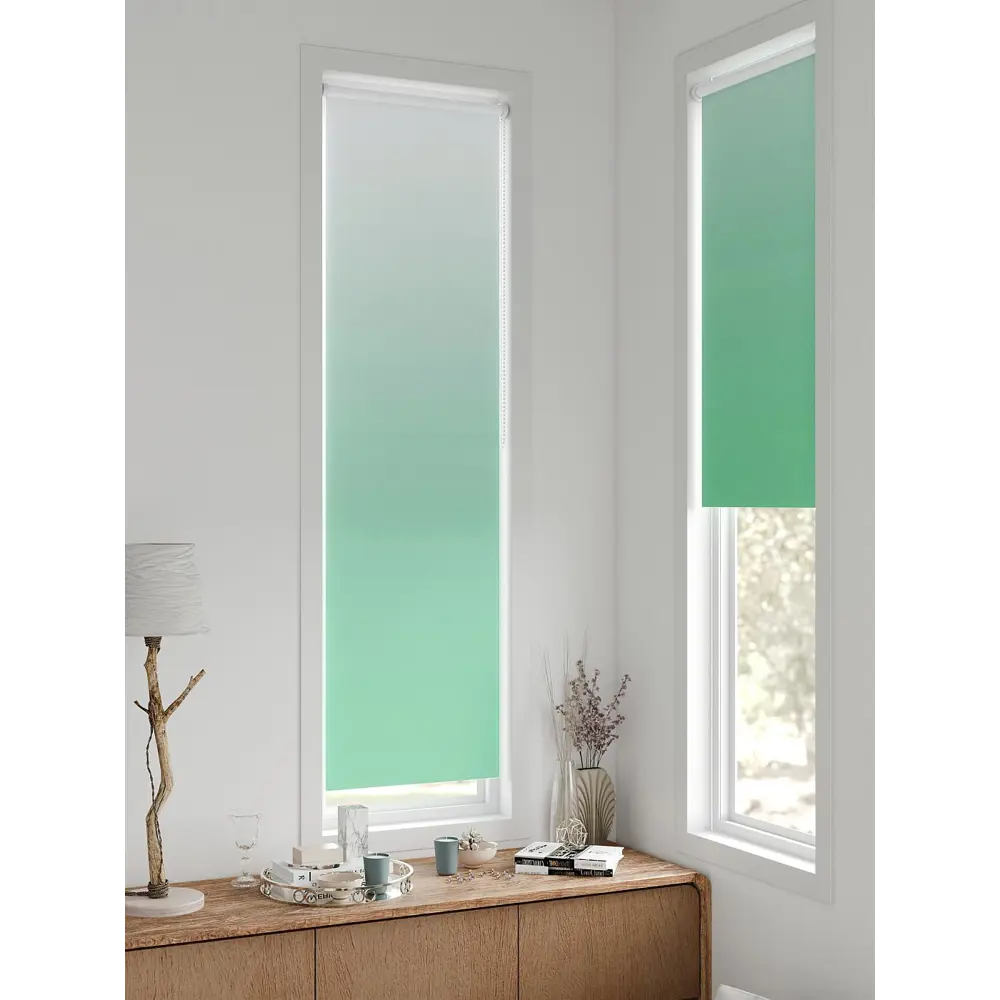 Фото 9 Рулонная штора блэкаут At Home AT783339047, 47x170 см, цвет белый, зеленый Фото 9 Рулонная штора блэкаут At Home AT783339047, 47x170 см, цвет белый, зеленый