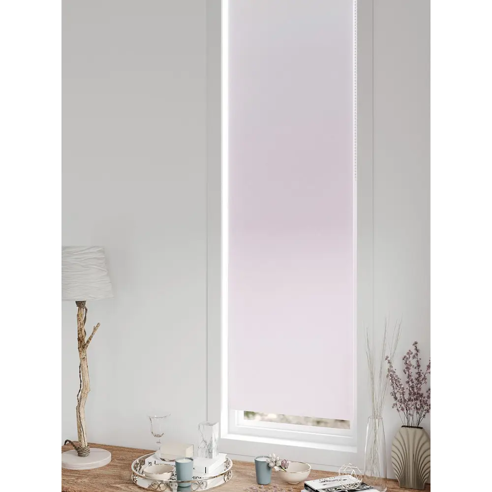 Фото Рулонная штора блэкаут At Home AT783340047, 47x170 см, цвет белый, розовый Фото Рулонная штора блэкаут At Home AT783340047, 47x170 см, цвет белый, розовый