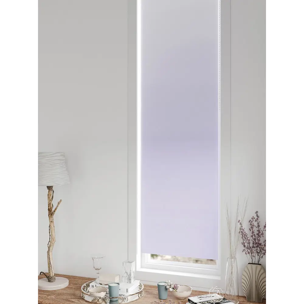 Фото Рулонная штора блэкаут At Home AT783341047, 47x170 см, цвет белый, фиолетовый Фото Рулонная штора блэкаут At Home AT783341047, 47x170 см, цвет белый, фиолетовый