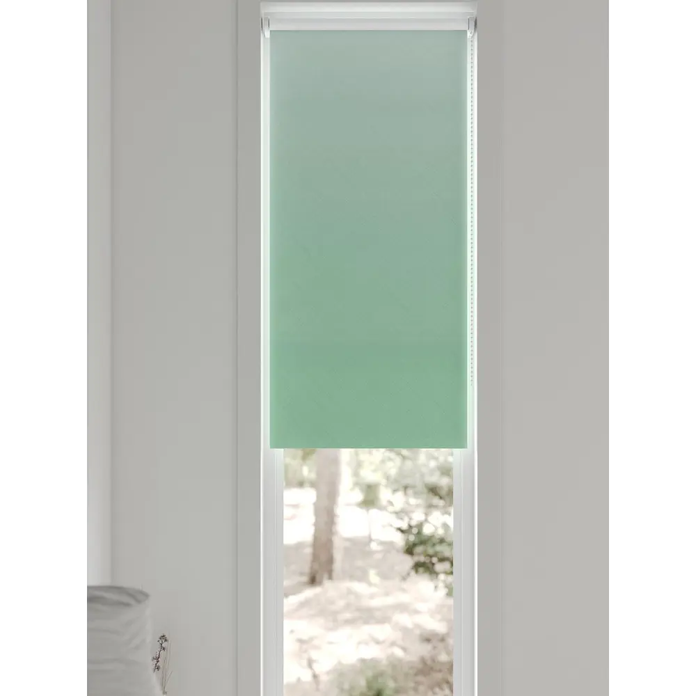 Фото 10 Рулонная штора блэкаут At Home AT783346047, 47x170 см, цвет белый, зеленый