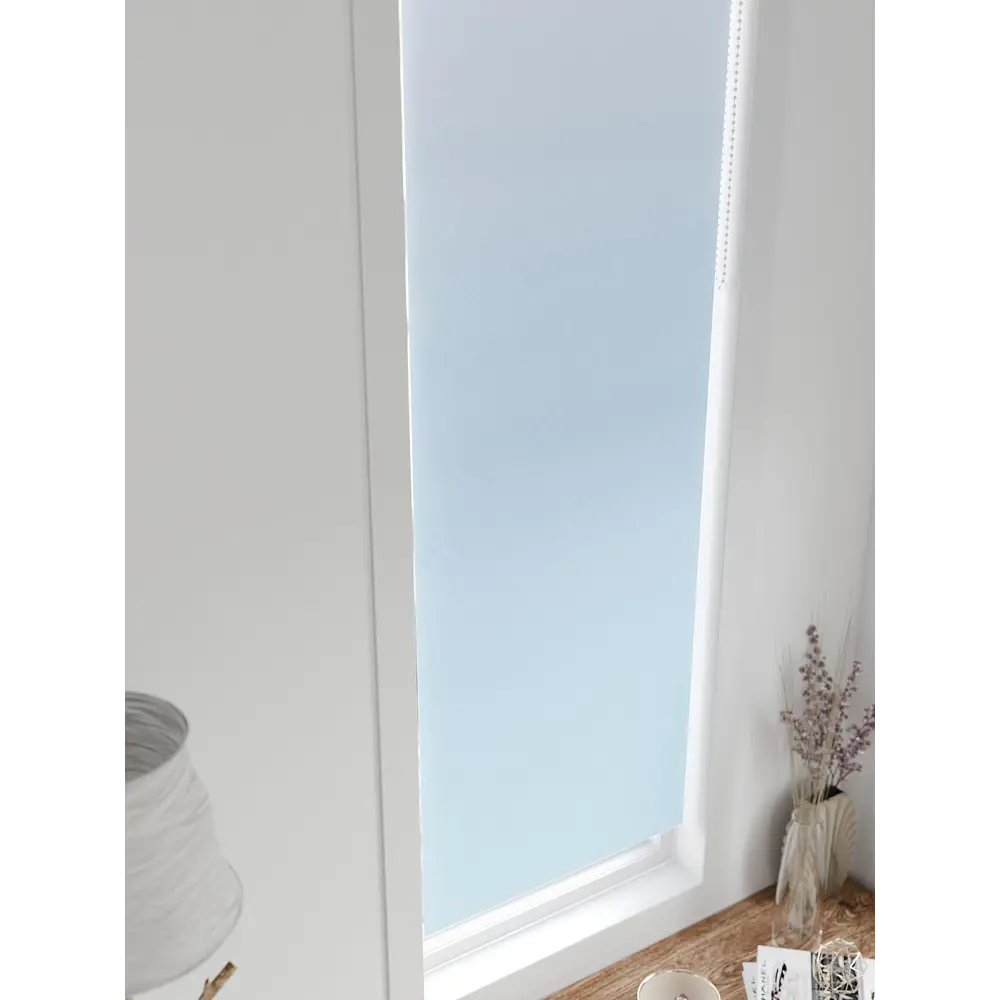 Фото 10 Рулонная штора блэкаут At Home AT783347047, 47x170 см, цвет белый, голубой