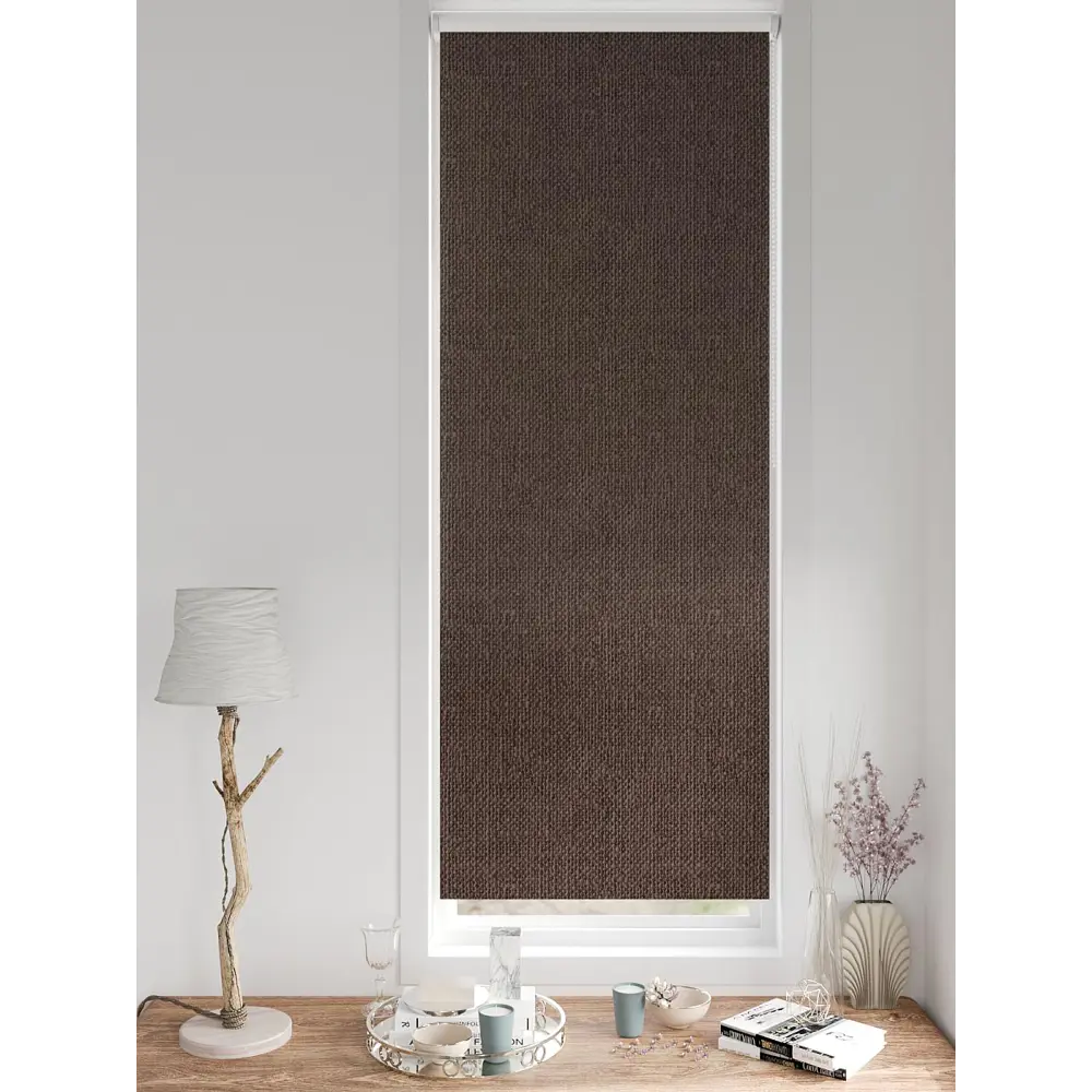 Фото 3 Рулонная штора блэкаут At Home Фиреда AT783186062 62x170 см, цвет коричневый Фото 3 Рулонная штора блэкаут At Home Фиреда AT783186062 62x170 см, цвет коричневый