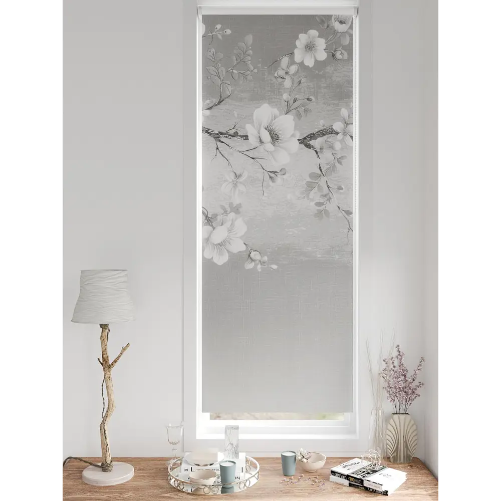 Фото 10 Рулонная штора блэкаут At Home AT783133062, 62x170 см, цвет белый, серый