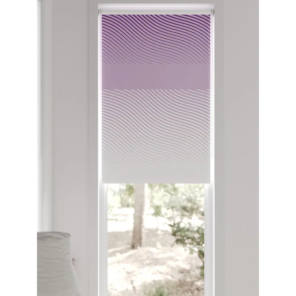 Фото 10 Рулонная штора блэкаут At Home AT783113062, 62x170 см, цвет белый, фиолетовый