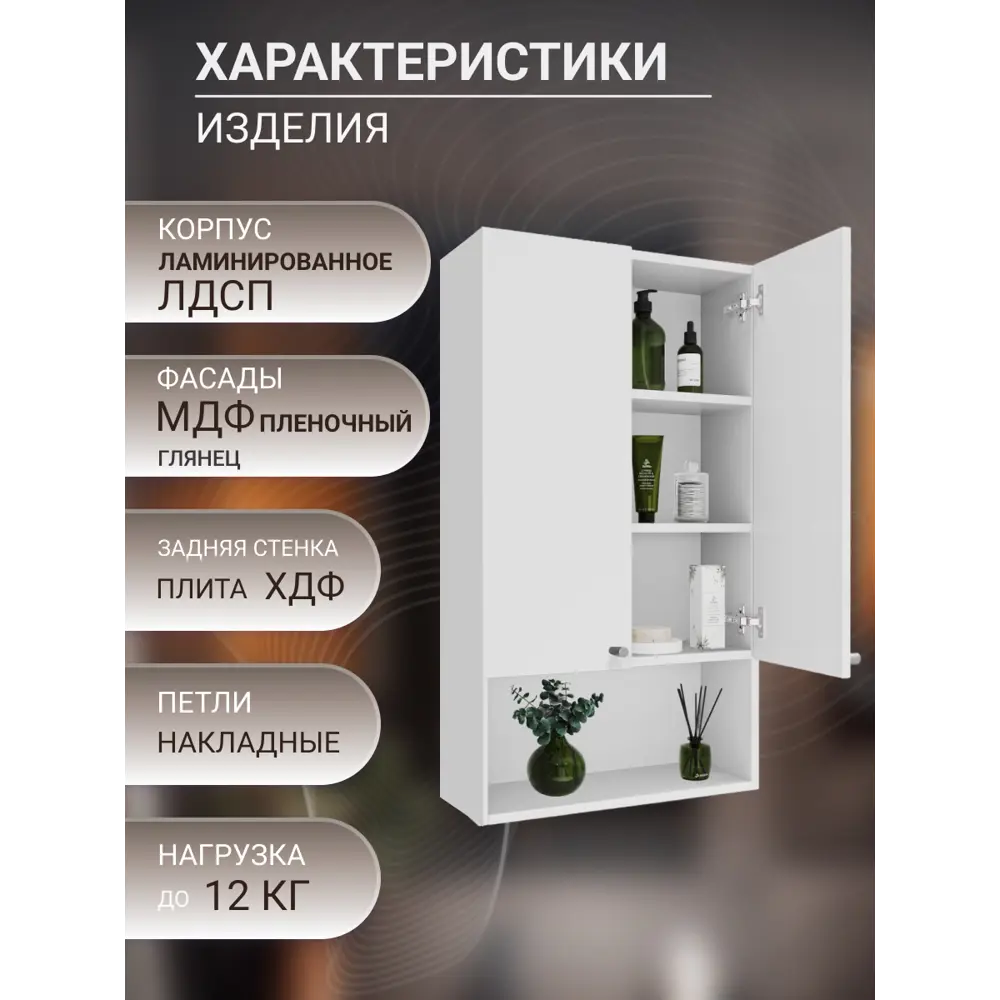 Фото 6 Шкаф для ванной комнаты Play Марсель подвесной 30x90x19см цвет белый Фото 6 Шкаф для ванной комнаты Play Марсель подвесной 30x90x19см цвет белый