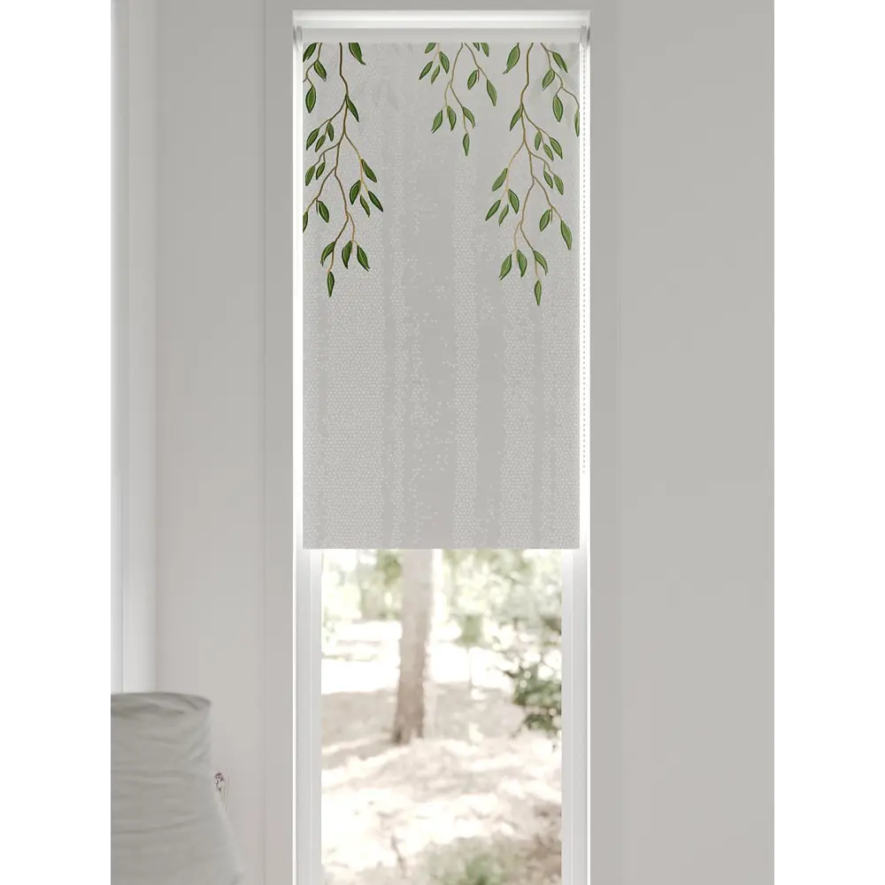 Фото 9 Рулонная штора блэкаут At Home Лингрос AT783100052 52x170 см, цвет белый